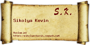 Sikolya Kevin névjegykártya