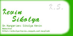 kevin sikolya business card